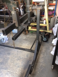 Series 1 land rover on rollover jig